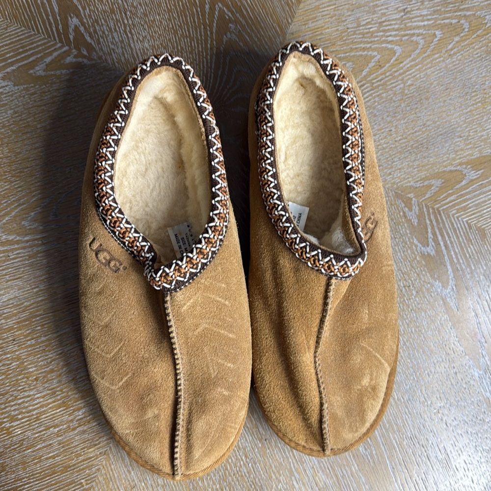 UGG TASMAN Men Chestnut Suede Slip-Ons Shoes 12 - Picture 5 of 13